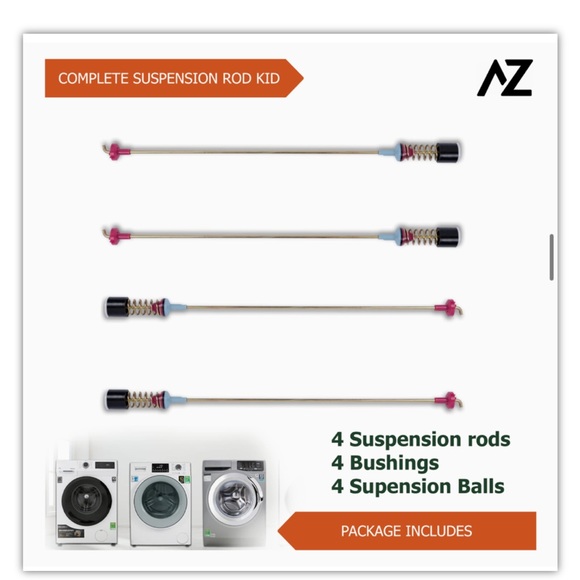 4PC Washer Suspension Rod Damper Assembly For Samsung WA400PJHDWR/AA and MORE - Picture 3 of 6